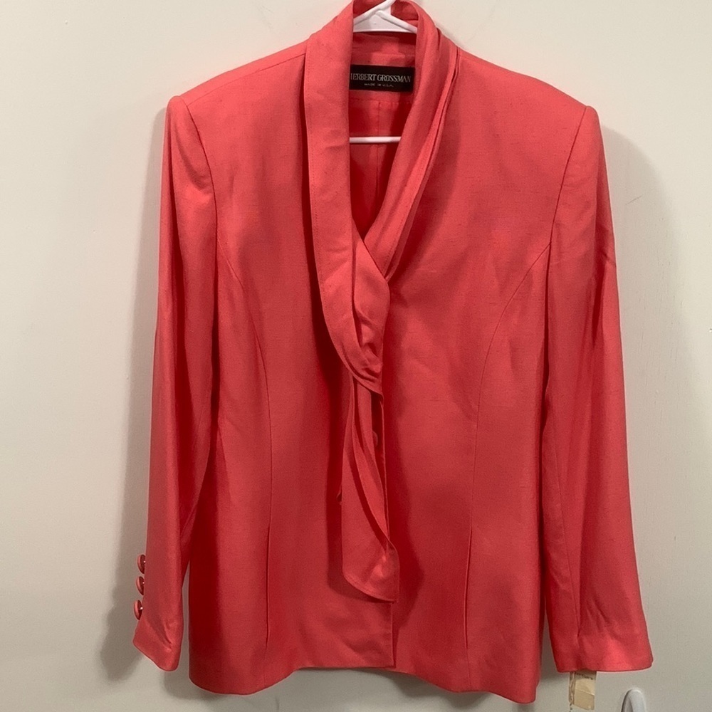 Herbert Grossman Women’s Blazer Jacket w Collar sash that connects to other side